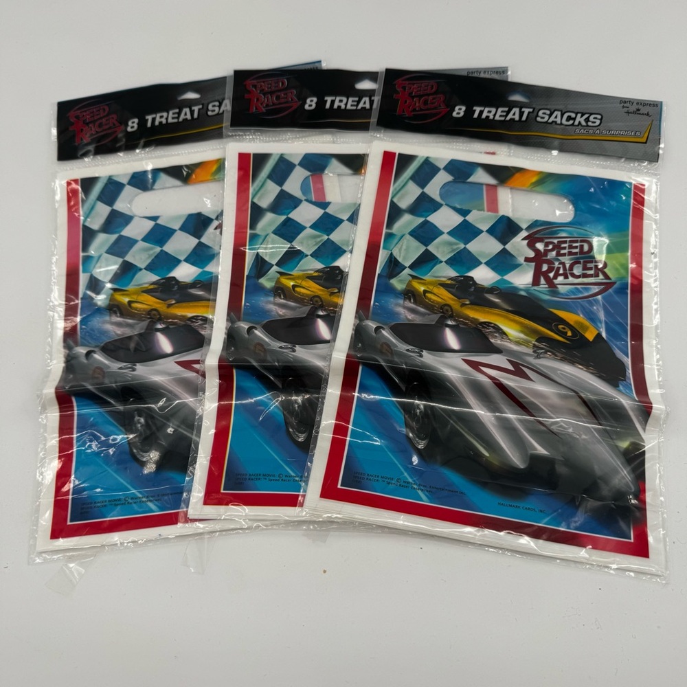 Vintage Hallmark Speed Racer Birthday Party Treat Loot Bags Lot of 3